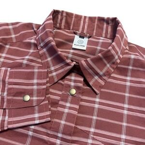 Flylow Women's Red Plaid Snap Front Long Sleeve Shirt Size XS